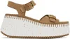 Chloé Platform Sandals With Textured Sole And Round Toe In 20o Dune Brown