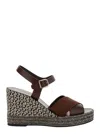 Chloé 'piia' Brown Espadrillas Sandals With Wedge In Leather And Jute Woman In Brown
