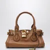 Chloé Chloe Paddington Medium Grained Leather Shoulder Bag In Brown