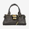 Chloé Paddington Padlock Shoulder Bag In Leather In Black
