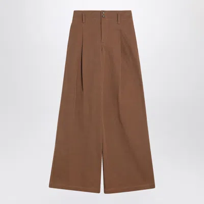 Chloé Brown Palazzo Pants In Cotton