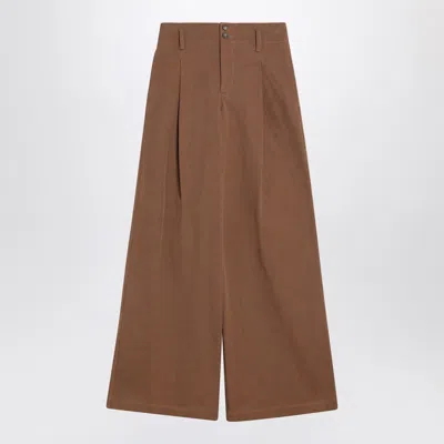 Chloé Brown Palazzo Pants In Cotton Women