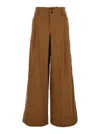 Chloé Brown Pants With Belt Loops And Wide Leg In Cotton Woman