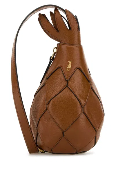 CHLOÉ BROWN PINEAPPLE SHOULDER BAG