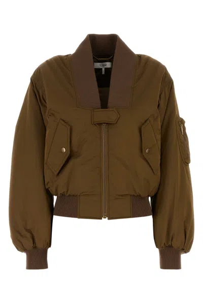 Chloé Brown Polyester Blend Bomber Jacket