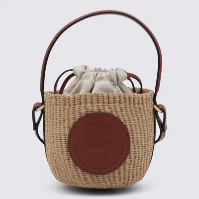 CHLOÉ CHLOÉ BROWN RAFFIA MINI HORSE SATCHEL