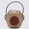 Chloé Horse Medal Basket Leather And Canvas-trimmed Raffia Tote