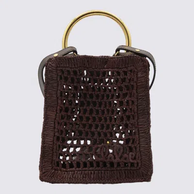 CHLOÉ BROWN RAFFIA TOTES