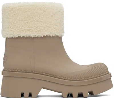 Chloé Brown Raina Boots In 23s Beech Brown