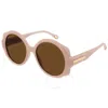 Chloé Chloe Brown Round Ladies Sunglasses Ch0120s 003 55