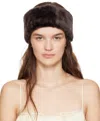 Chloé Brown Shearling Headband In 22t Profound Brown