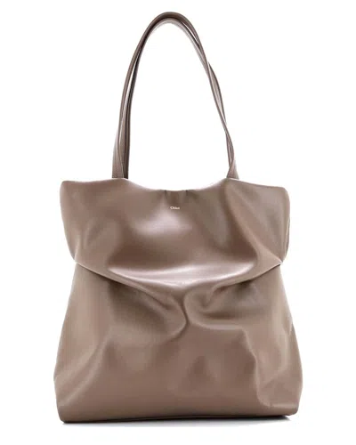 Chloé Brown Sheep Leather Judy Tote East West (authentic Pre-loved) In Neutral