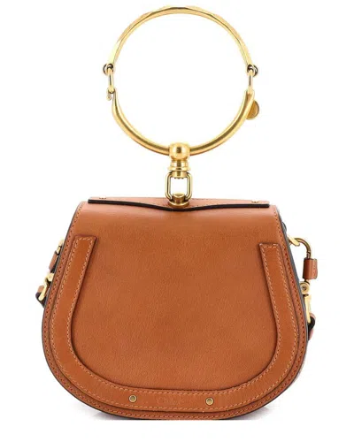 Chloé Brown Sheep Leather Nile Crossbody Small (authentic Pre-loved)