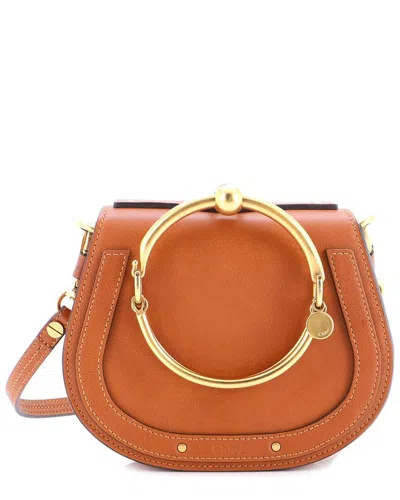 Chloé Brown Sheep Leather Nile Crossbody Small (authentic Pre-loved)
