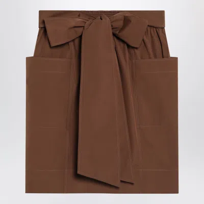 Chloé Brown Skirt With Oversized Bow