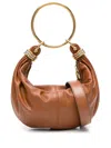 Chloé Small Bracelet Leather Hobo Bag In Brown