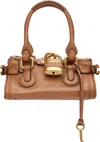 Chloé Paddington Brown Handbag With Two Top Handles And Padlock On The Front In Leather Woman In Brown