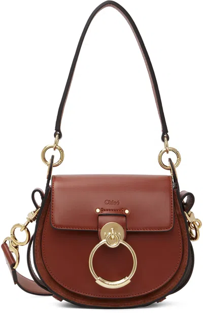 Chloé Brown Small Tess Bag In 27s Sepia Brown