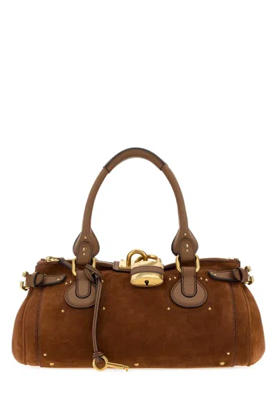Chloé Brown Suede Paddington Shopping Bag Borse A Mano