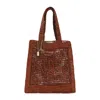 Chloé Clay Brown Raffia Summer Banana Tote Bag In Brown