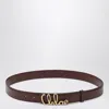 Chloé Womens Crafty Brown Logo-plaque Leather Belt In Brown