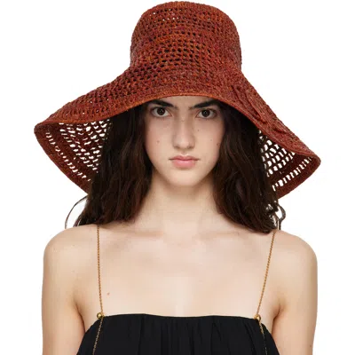 Chloé Brown 'the  Raffia Capeline' Beach Hat