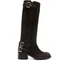Chloé Brown Dakota Biker Boots In Brown