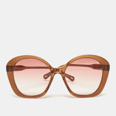 Pre-owned Chloé Brown/pink Gradient Ch0081s Oversized Sunglasses