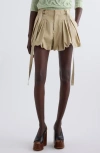 Chloé Balloon Cotton Shorts With Lateral Adjustable Straps In Smoky Beige