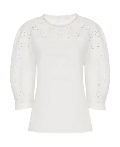 Chloé Bubble Sleeve Blouse In White