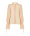 Chloé Sheer Fabric Blouse Drawstring Cuffs In Nude