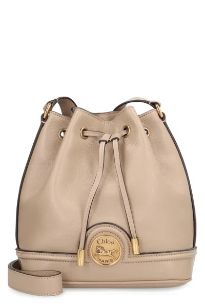 Chloé Bucket Bag In Leather In Neutral