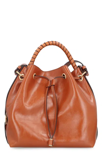 Chloé Bucket Bag Marcie In Leather In Brown