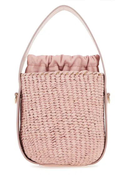 Chloé Suede Bucket Bag Featuring Ruffled Accents In Purepink