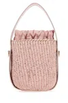 Chloé Suede Bucket Bag Featuring Ruffled Accents In Purepink
