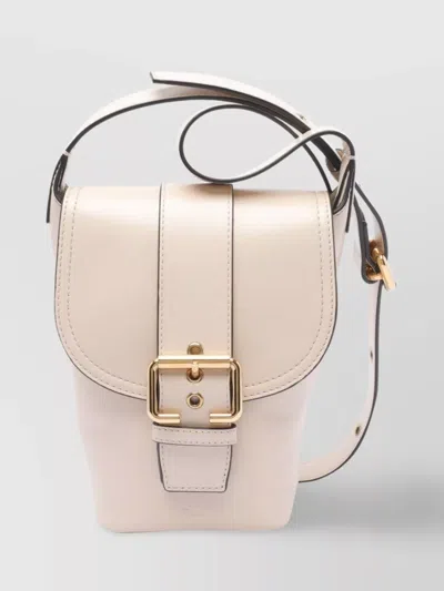 Chloé Bucket Camera Bag Buckle Detail In Beige