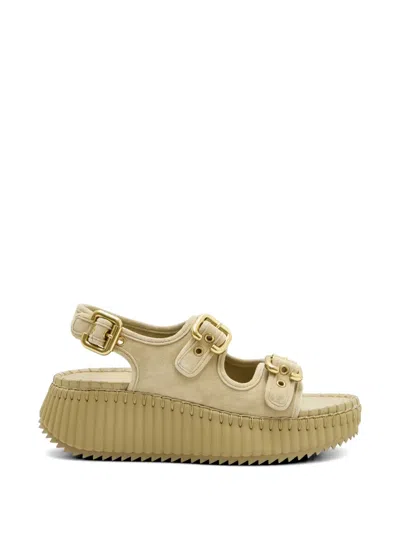 CHLOÉ BUCKLE LEATHER SANDALS