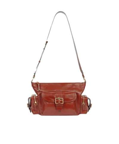Chloé Buckle Shoulder Bag In Red