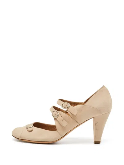 Pre-owned Chloé Buckled Mary Jane Pumps In Neutral