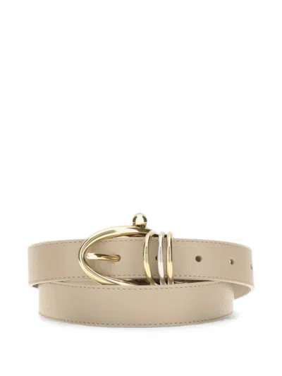 Chloé Buckle-fastening Leather Belt In Neutral