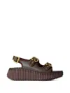 Chloé Buckle-strap Ridged-platform Sandals In Multi