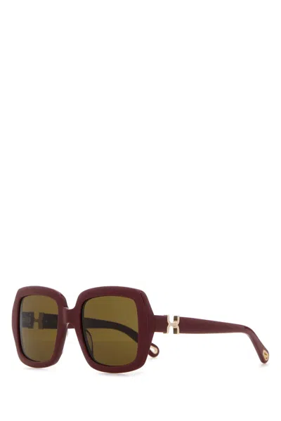 CHLOÉ BURGUNDY ACETATE SUNGLASSES