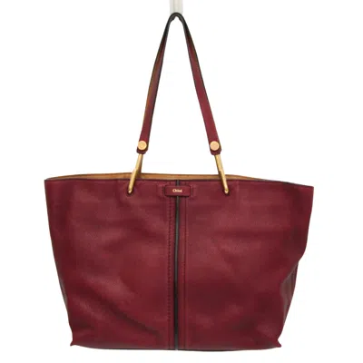 Chloé Burgundy Leather Tote Bag ()