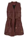 Shop Chloé Burgundy Leather Utility Vest