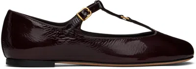 Chloé Burgundy Marcie Ballerina Flats In 620 Plum Purple