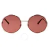 Chloé Chloe Burgundy Round Ladies Sunglasses Ch0202s 003 61