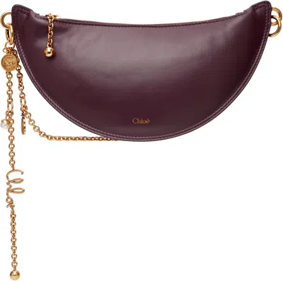 Chloé Burgundy Soft Leather Mini ' Icons' Shoulder Bag