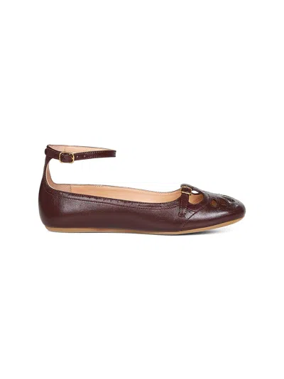 CHLOÉ BURNT PURPLE LAMBSKIN MISTY BALLET FLATS