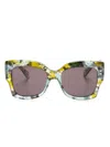 Chloé Butterfly-frame Sunglasses In 绿色