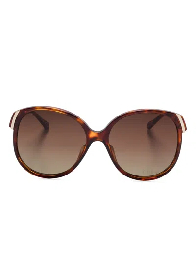 Chloé Sonnenbrille Mit Butterfly-gestell In Braun